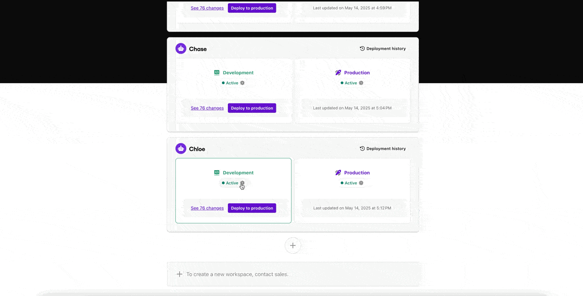 Activating and deactivating your AI agent in the environment settings