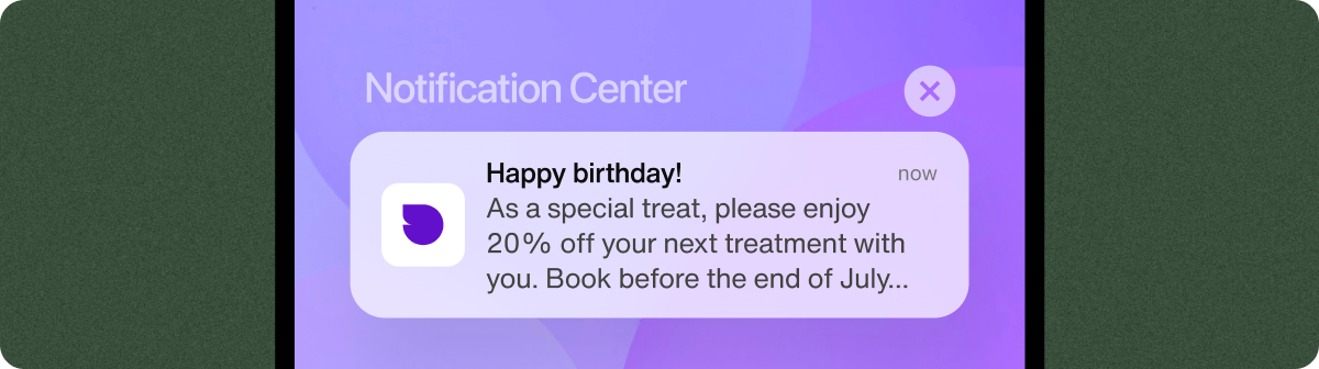 An example of a mobile push notification