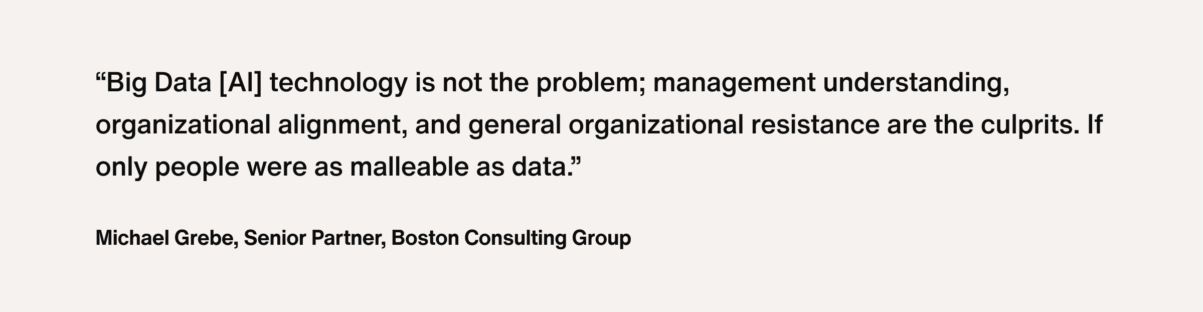Quote from Michael Grebe, Senior Partner, Boston Consulting Group