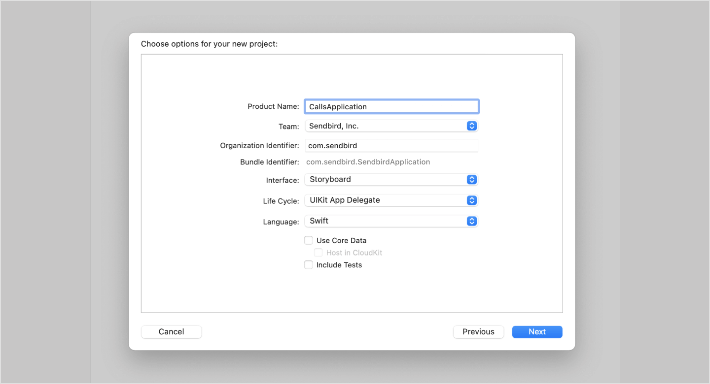 Image|Setting up your project in the Create new project dialog.