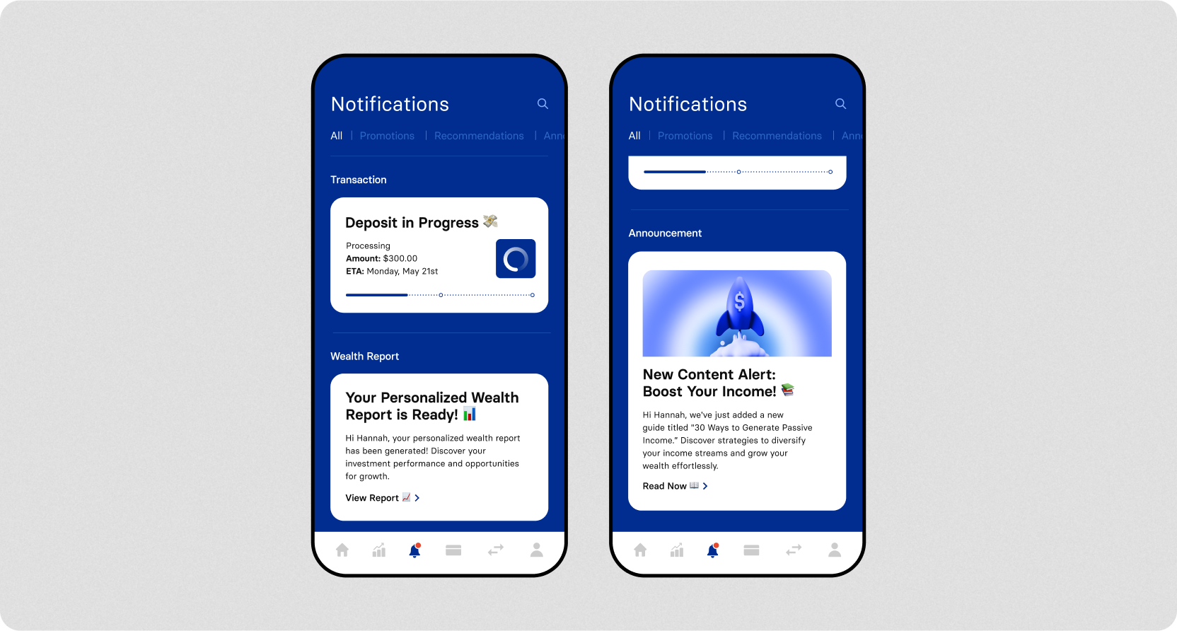 An example of an engaging, personalized Notification Center. Notifications are a critical application of a low latency network.